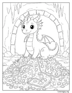 Dragon Guarding a Treasure Hoard