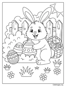 Easter Bunny Hiding Eggs