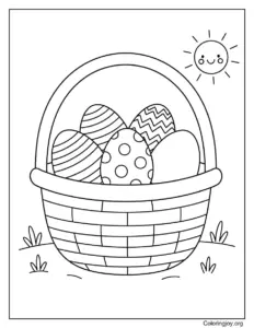 Easter Egg Basket Coloring Page