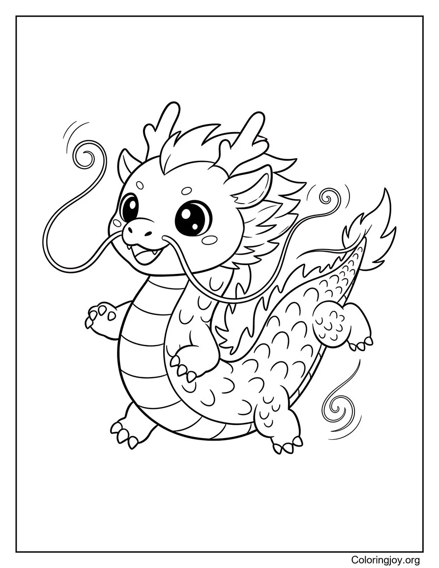 Eastern Style Serpent Dragon in Motion