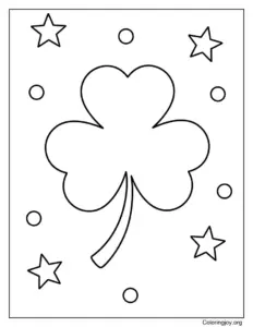 Easy Shamrock Coloring Page