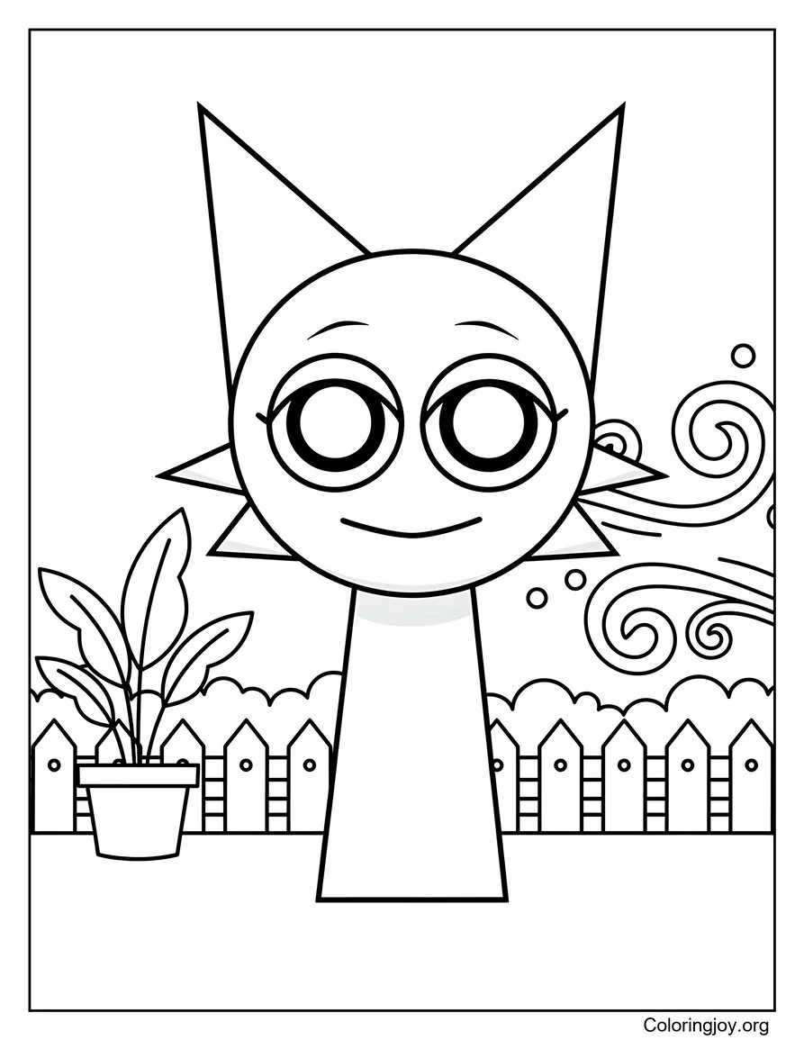 Página para colorear del personaje de Wenda