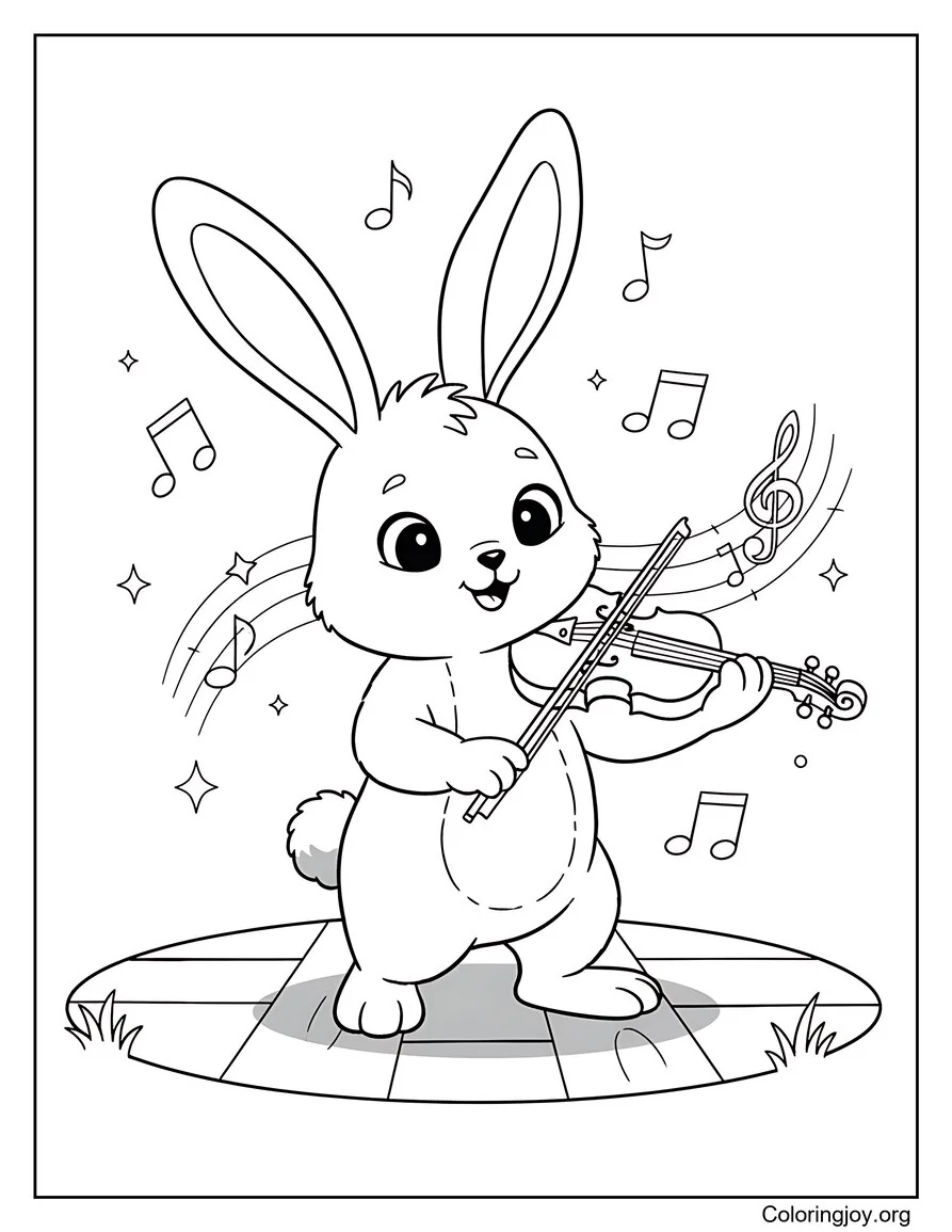 Conejo plantando jardín de zanahorias