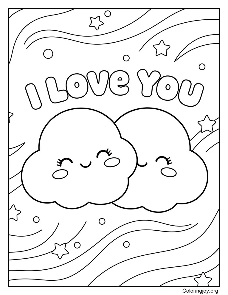 Corazón de nube diciendo te amo