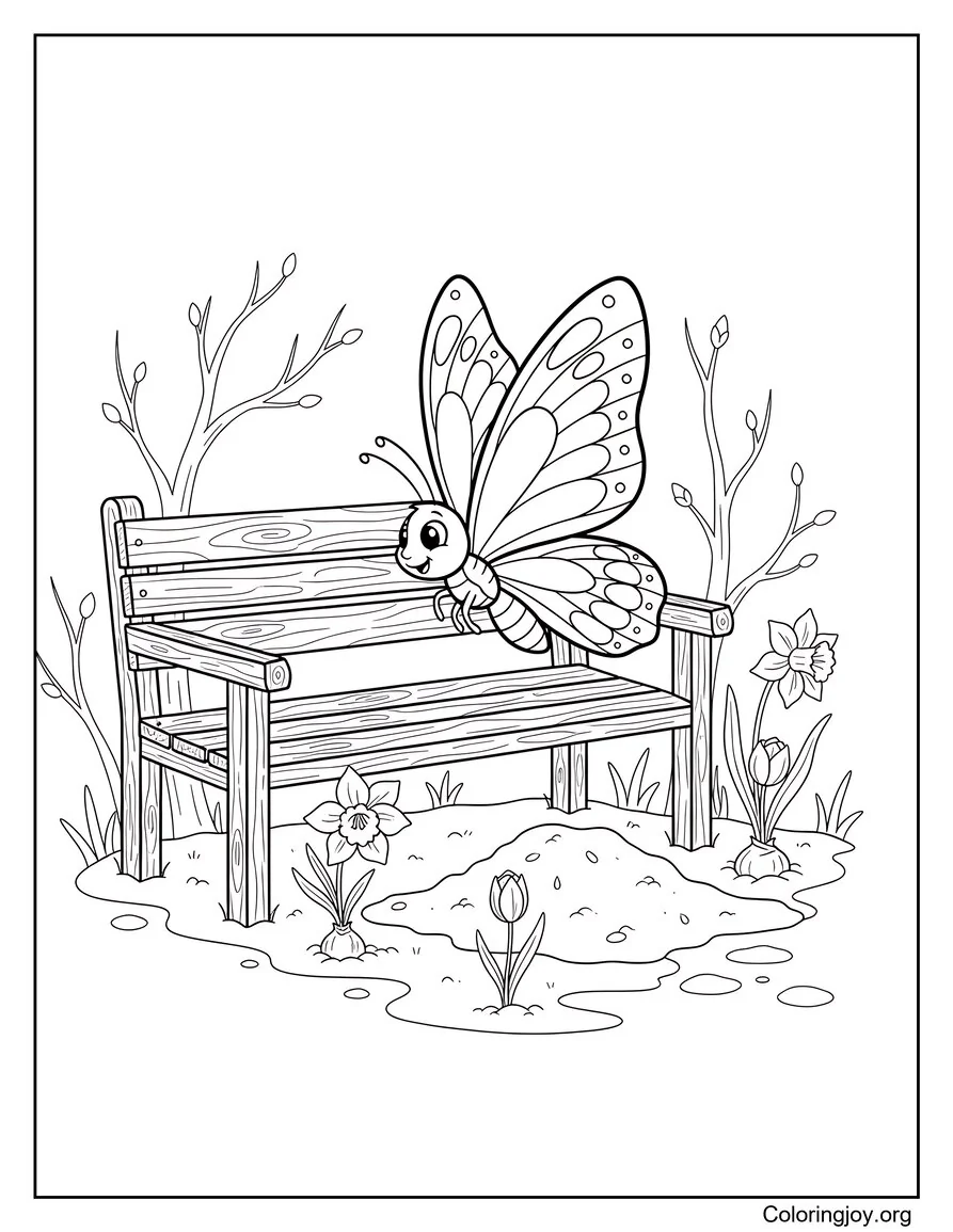 Descansa en un tranquilo rincón del jardín Mariposa