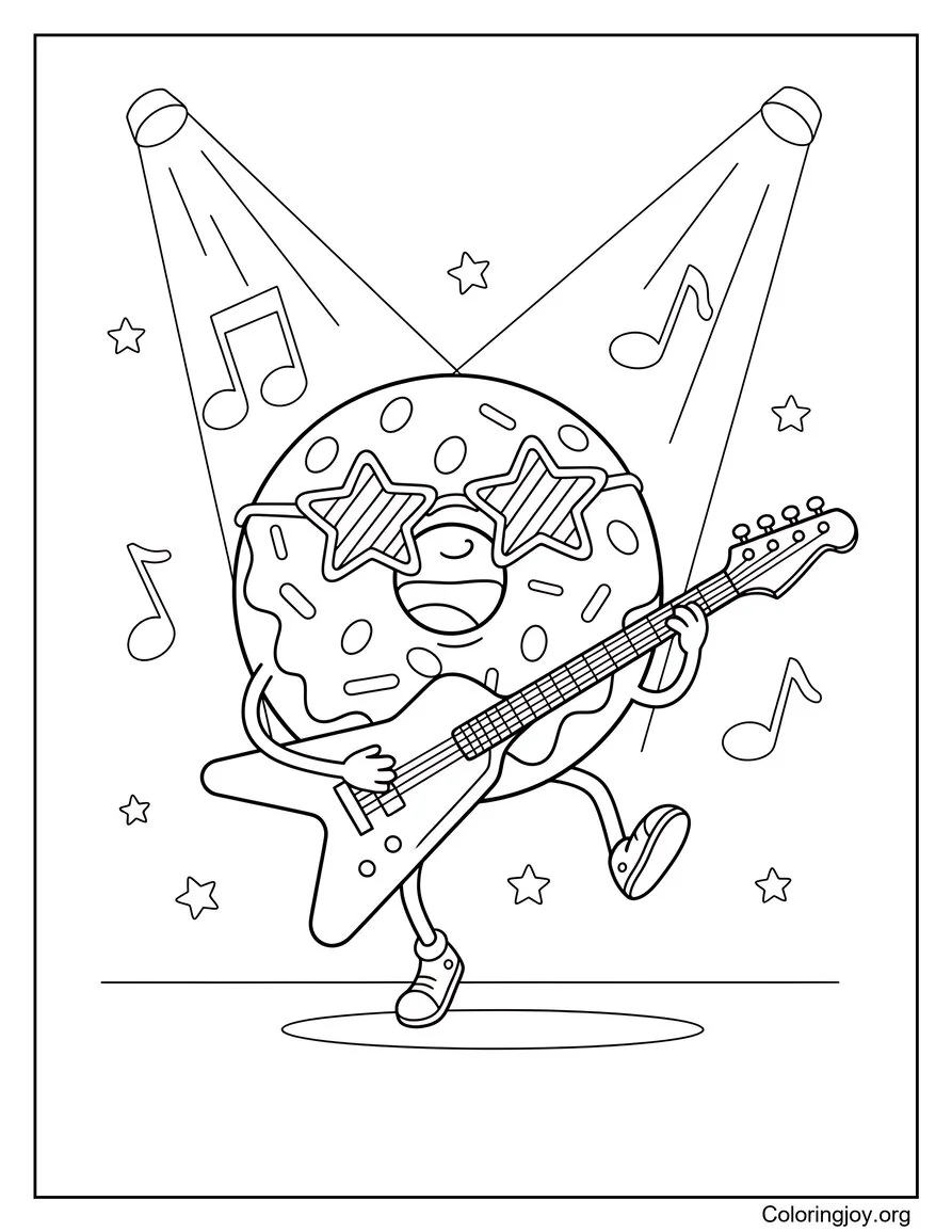 Rockstar Donut tocando la guitarra eléctrica