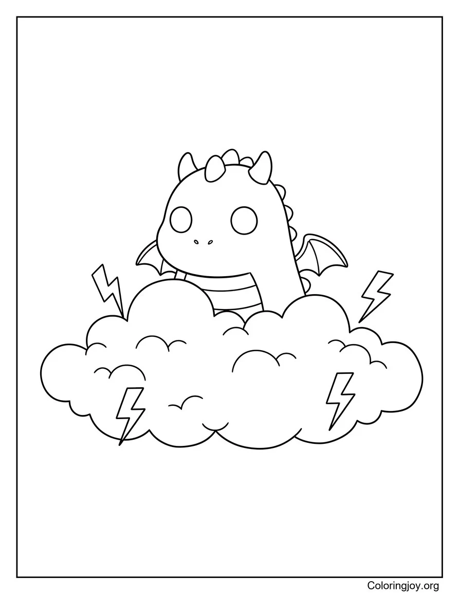 Dragón de tormenta emergiendo de nubes oscuras