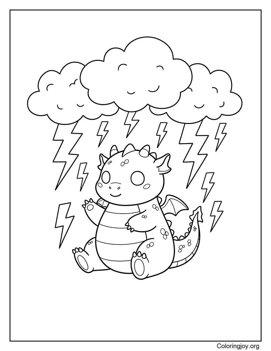 Dragón relámpago en una tormenta