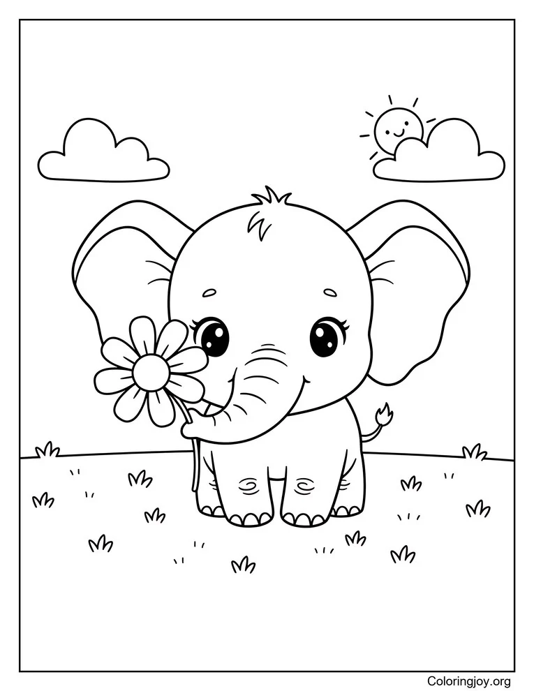 E para Imprimir Gratis de Elefante