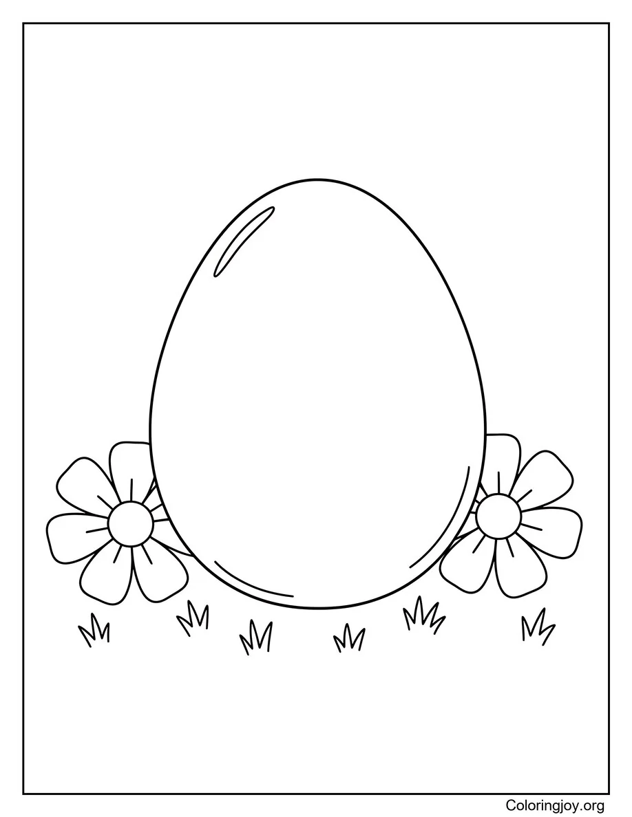 Página para colorear en blanco del contorno del huevo de Pascua