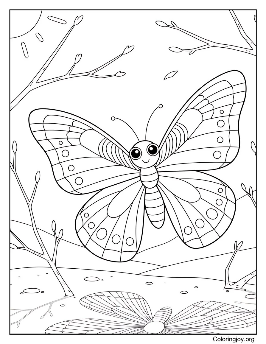 Extiende sus alas a la luz del sol Mariposa