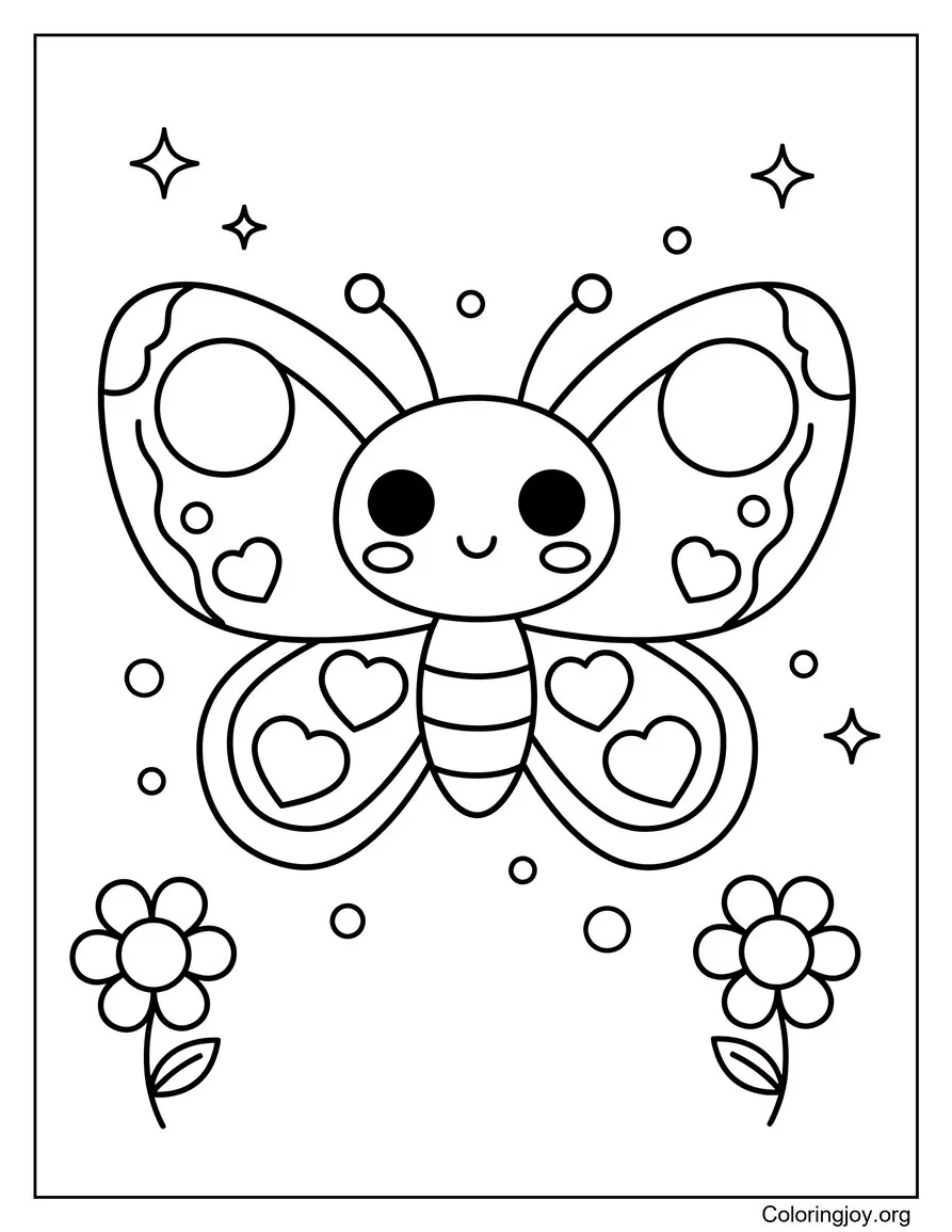 Feliz mariposa kawaii