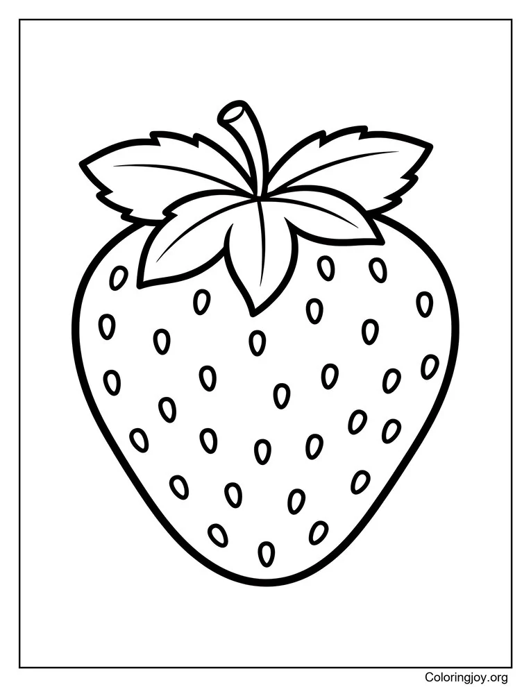 Página para colorear de fresa simple para imprimir gratis