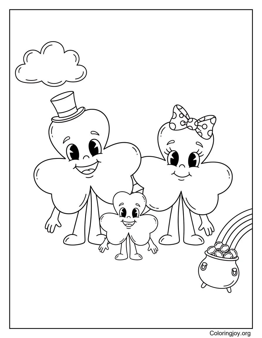 Página de Doodle de trébol estampado