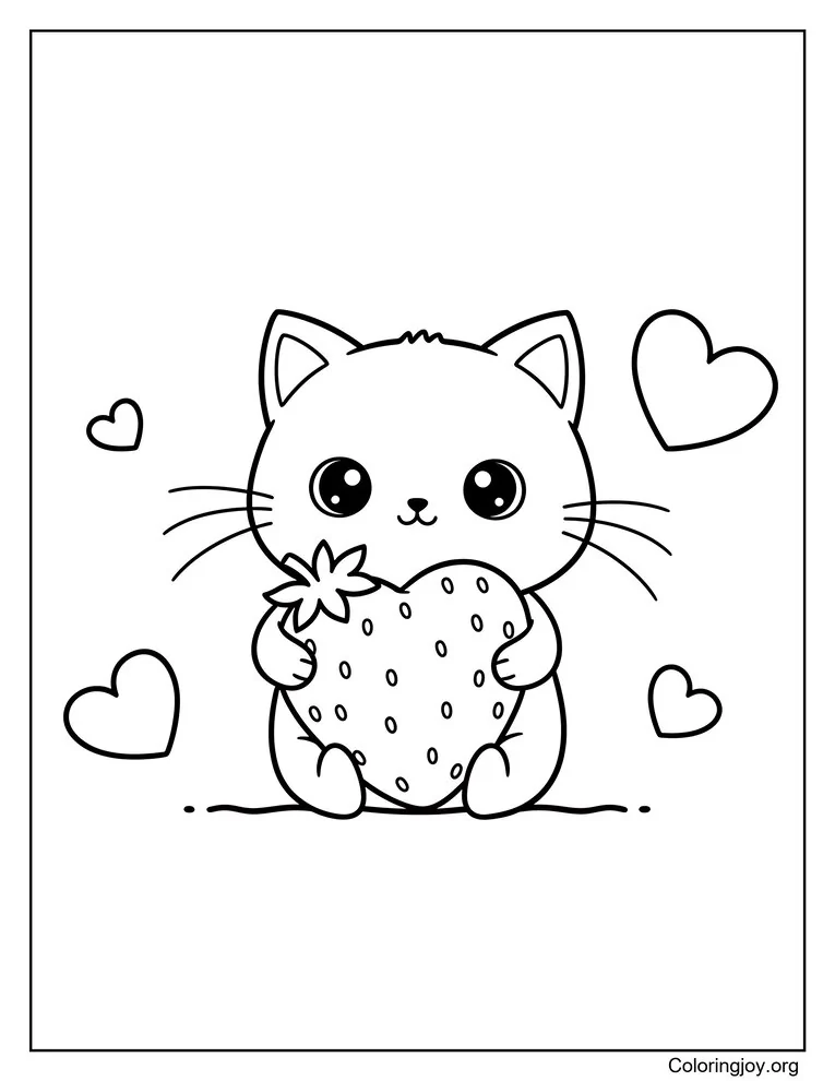 gatito sostiene Fresa