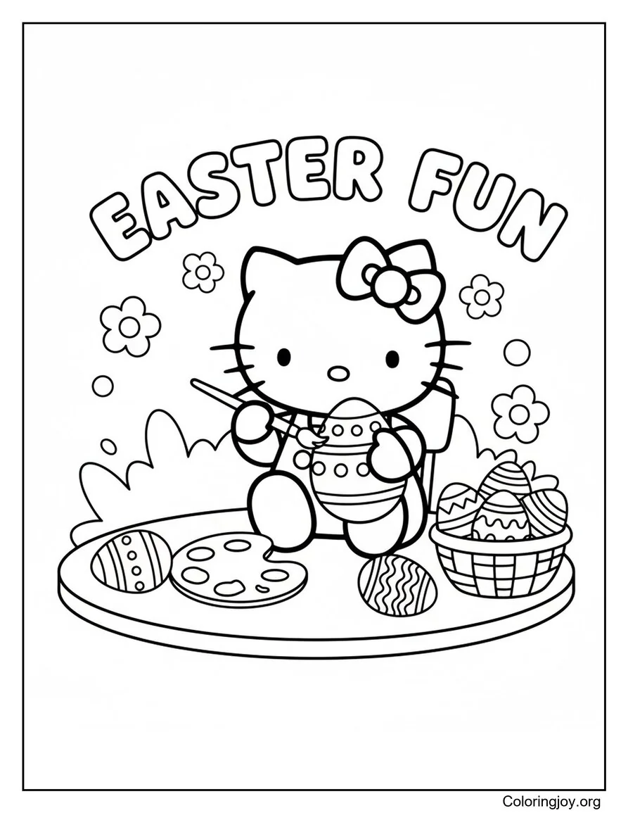 Hello kitty Pintar el huevo de Pascua