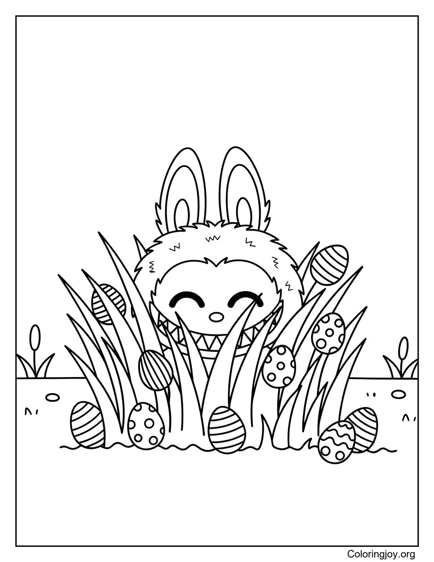 Labubu Búsqueda de huevos de Pascua para imprimir gratis