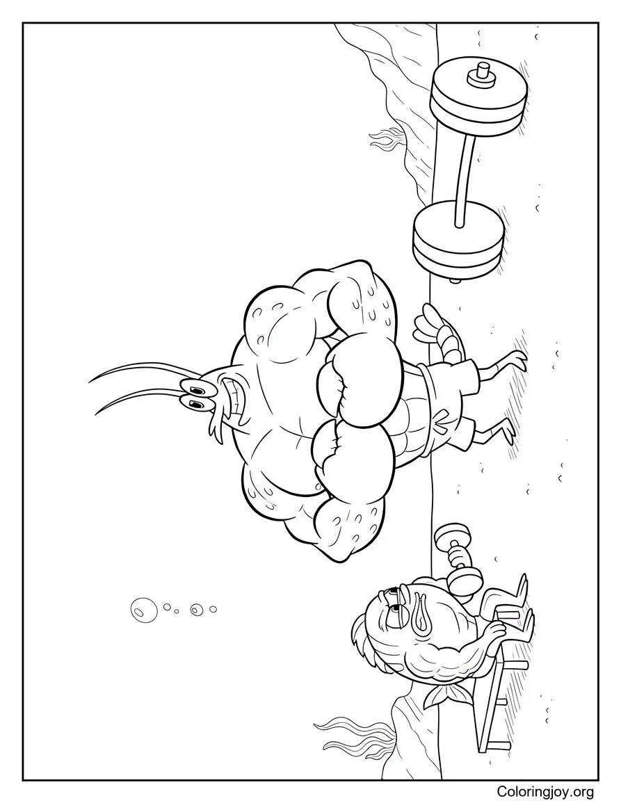 Larry La Langosta Levantamiento de pesas