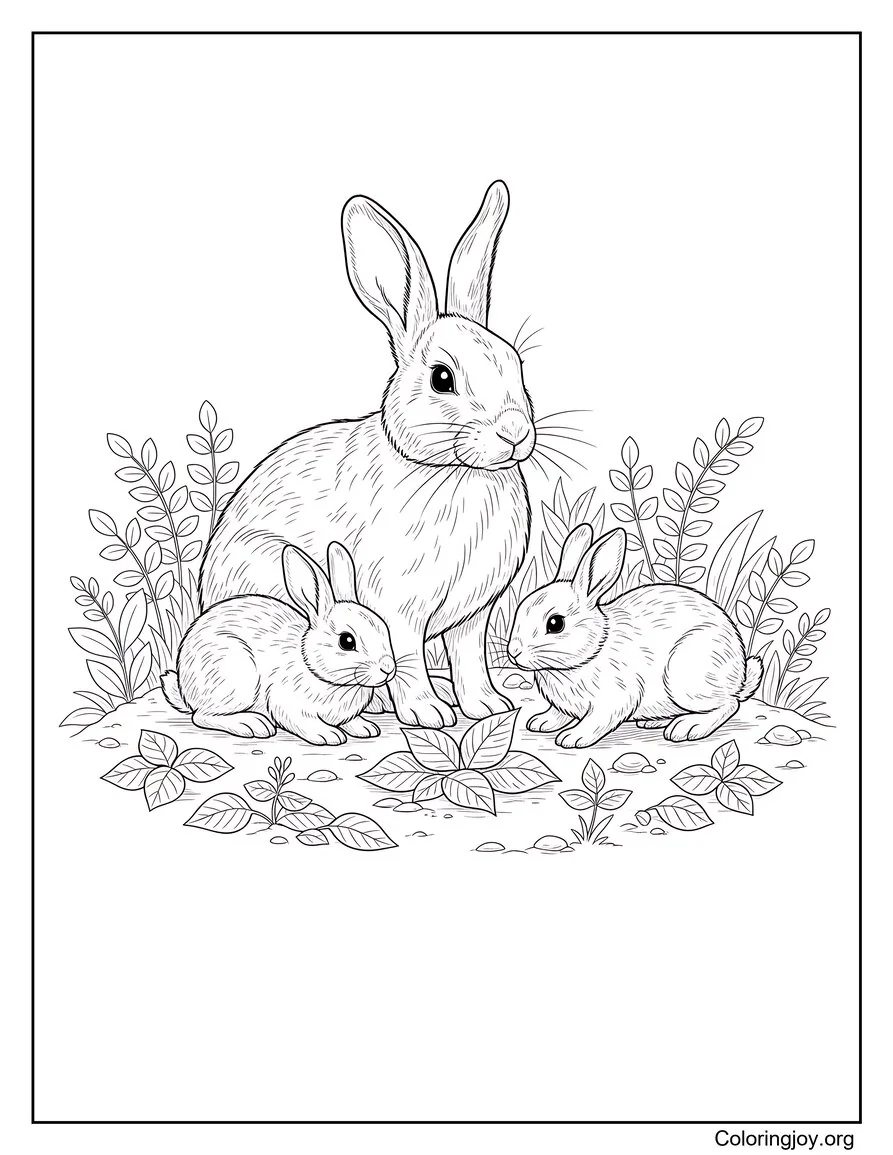 Liebre realista con raquetas de nieve en invierno