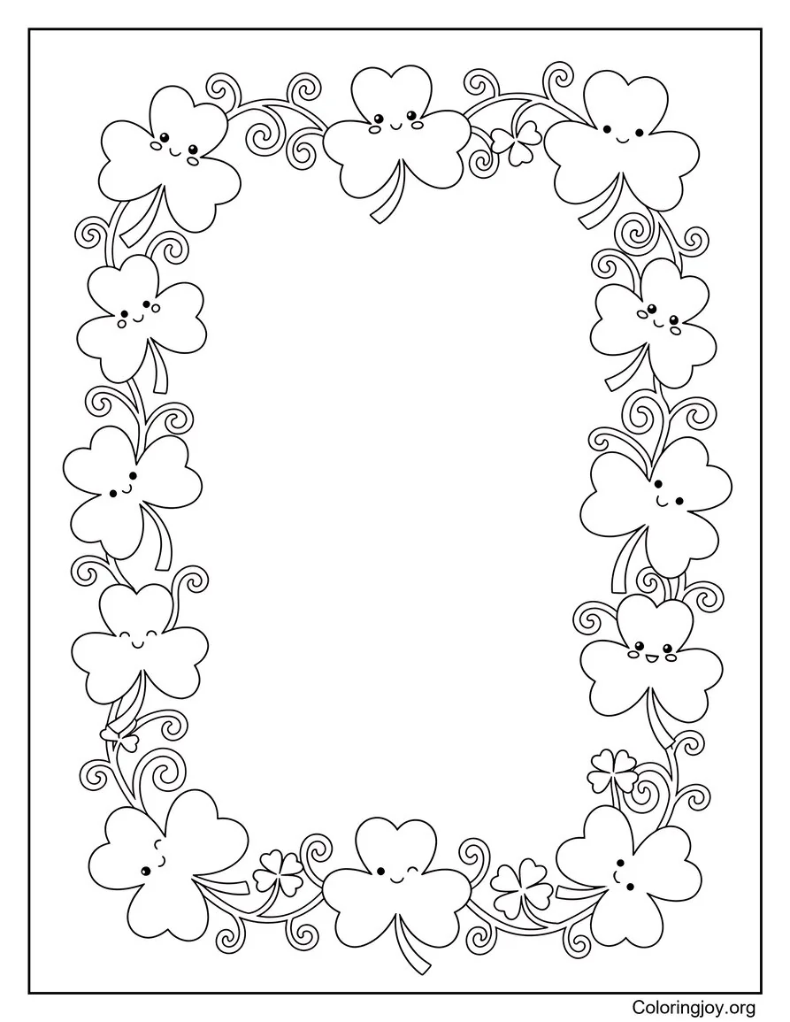 Lindo marco de borde de trébol