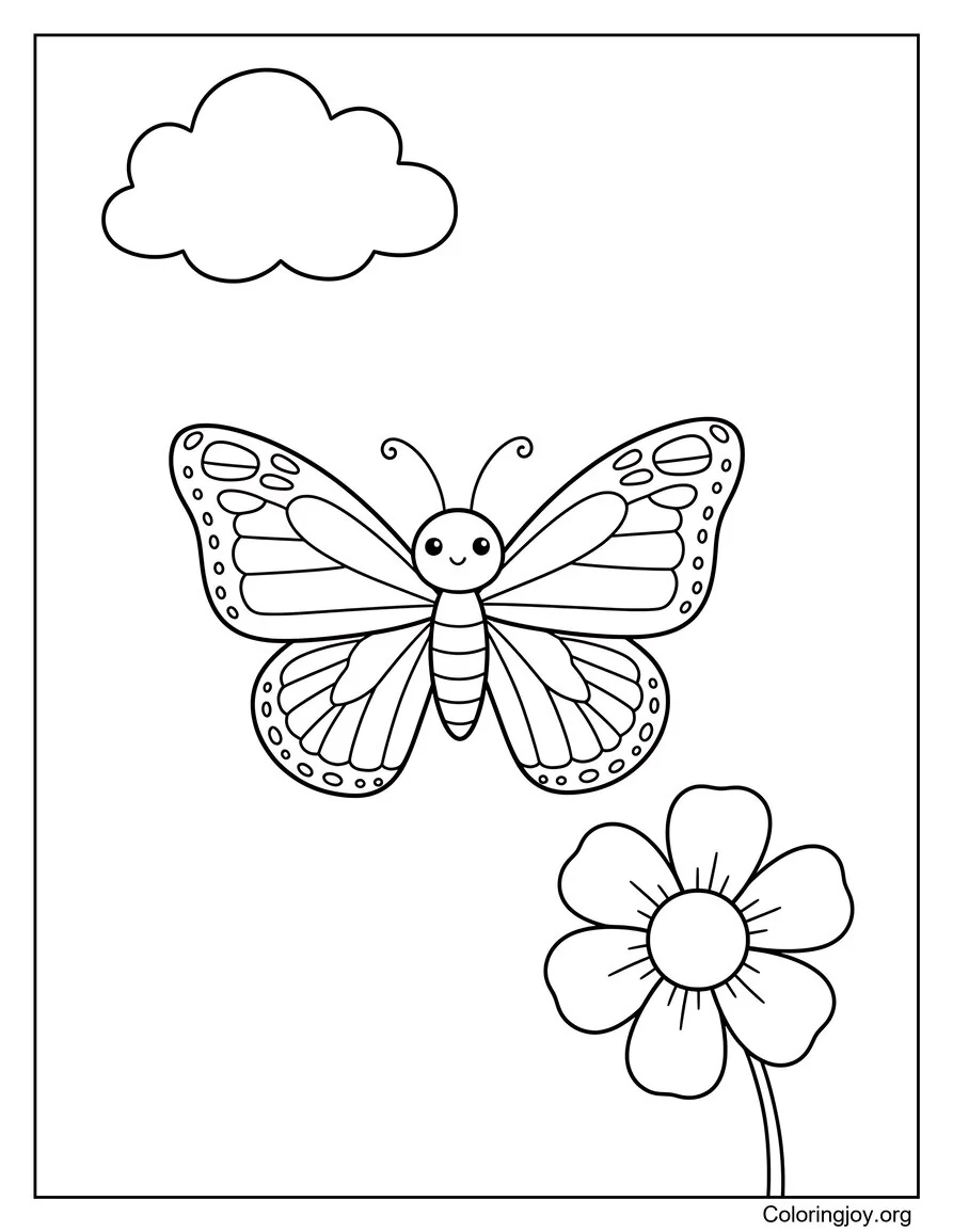 Mariposa monarca sencilla