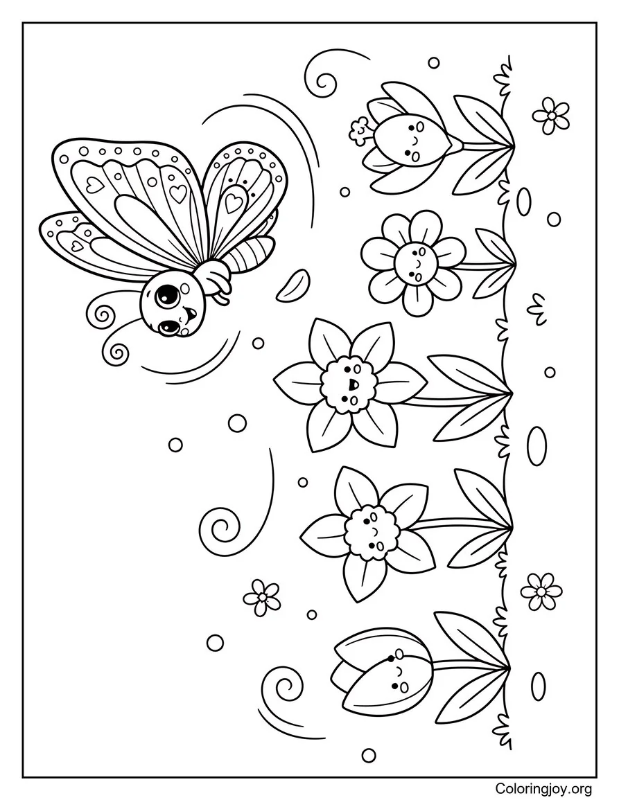 Mariposa se une al desfile de flores de primavera