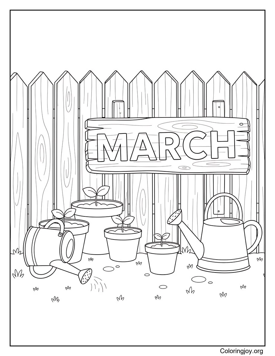 Marzo Ayudantes de jardinería en el trabajo