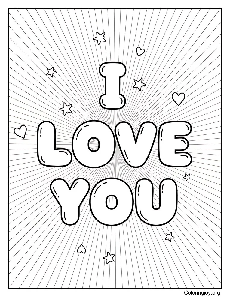 Mensaje de te amo a rayas