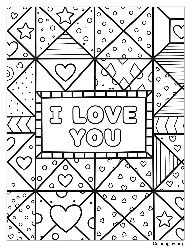 Diseño de patchwork te amo