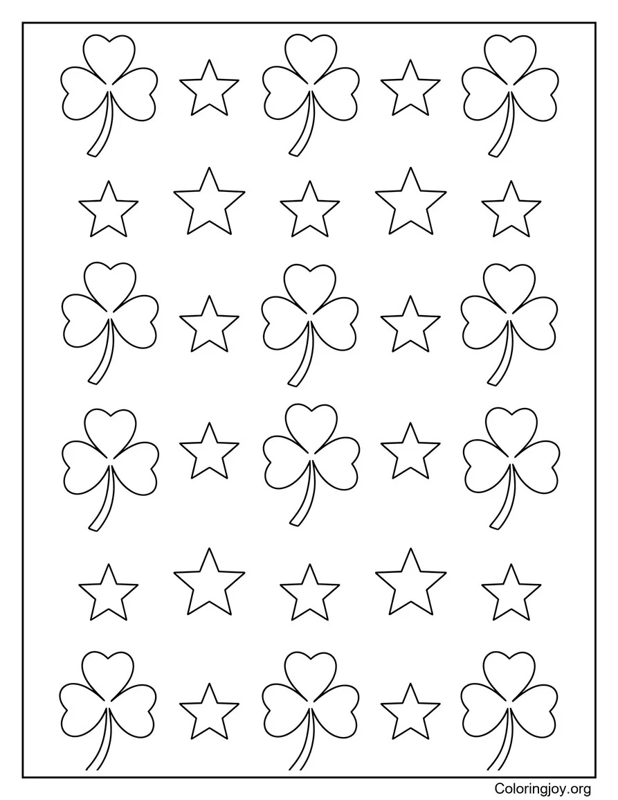 Patrón de trébol y estrella