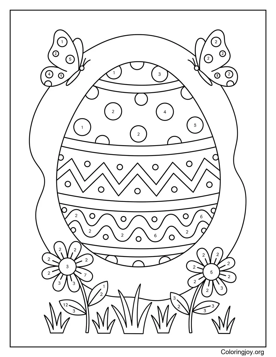 Pequeña y sencilla página para colorear de huevos de Pascua para niños en edad preescolar