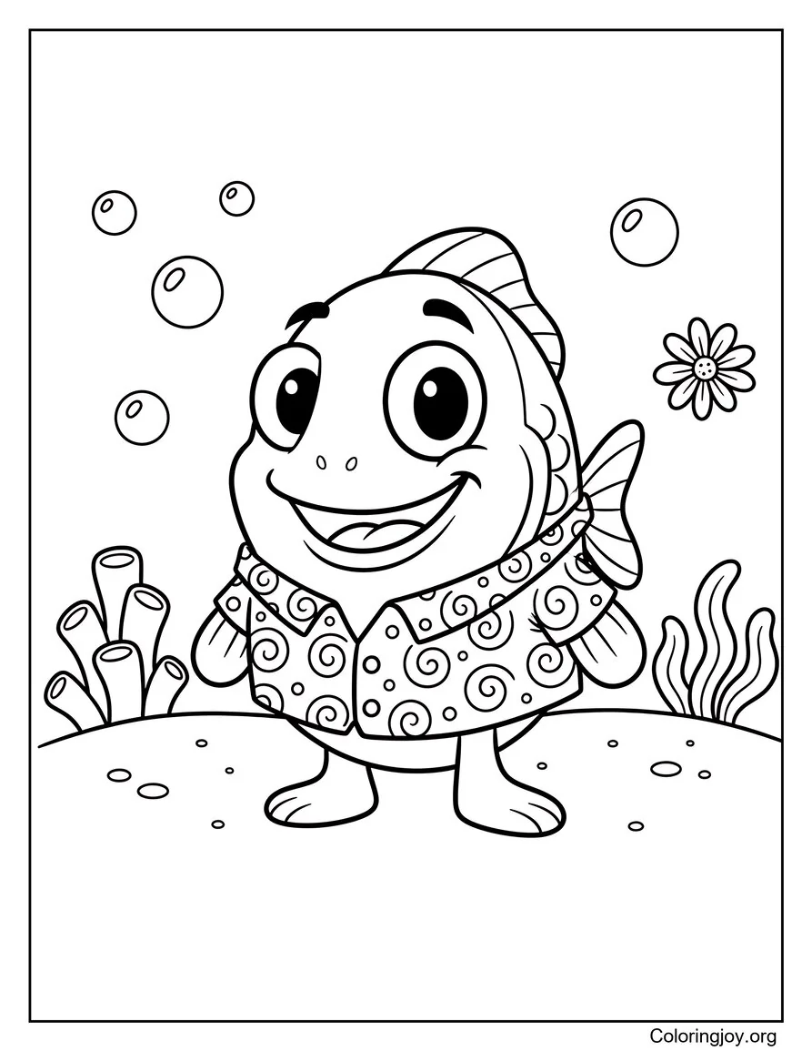 Personaje ciudadano de pez de fondo de bikini