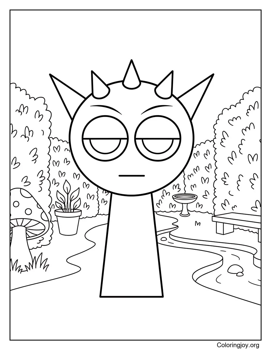 Página para colorear del personaje de Raddy