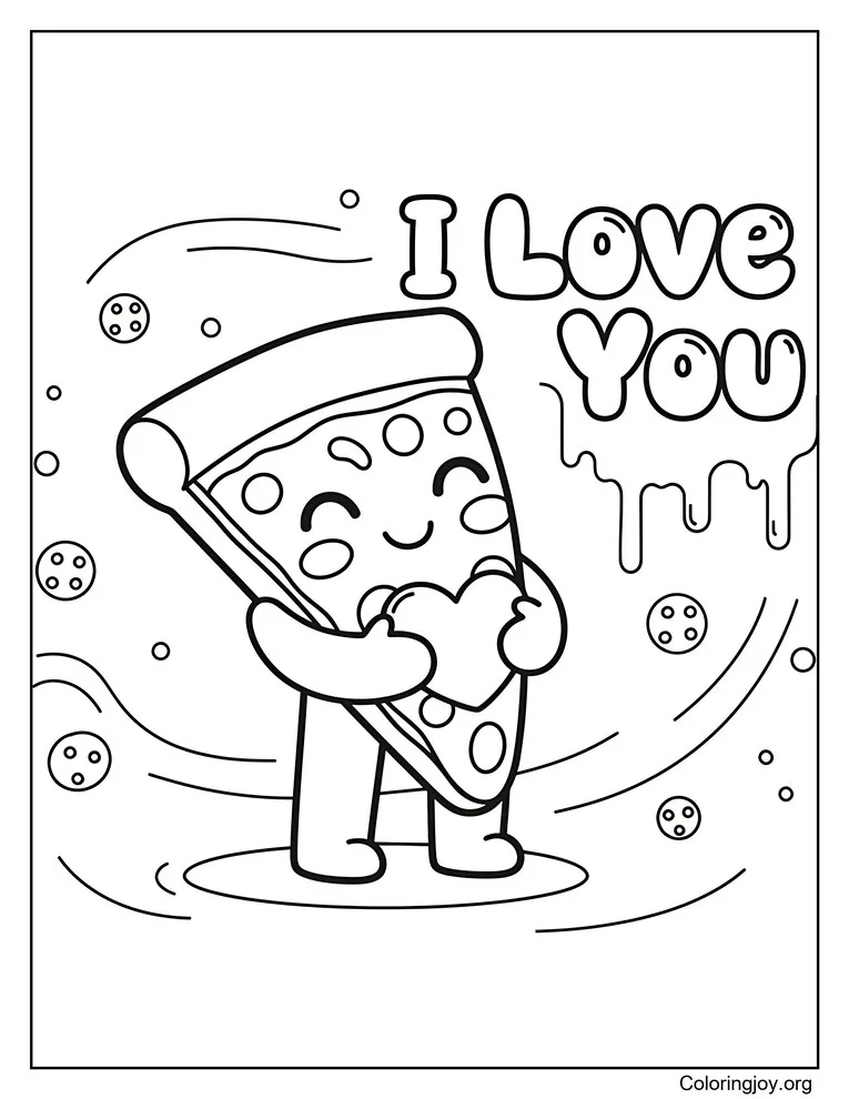 Rebanada de pizza te amo