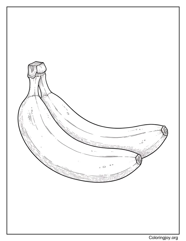 Página para colorear de plátano realista