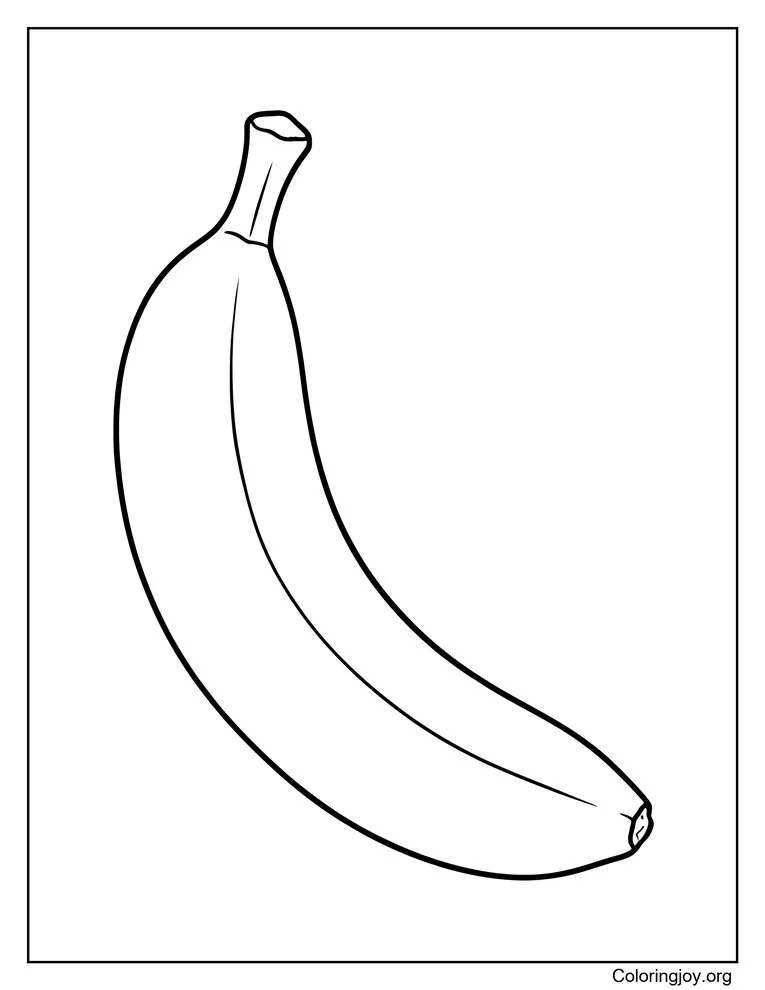 Página para colorear de plátano simple gratis