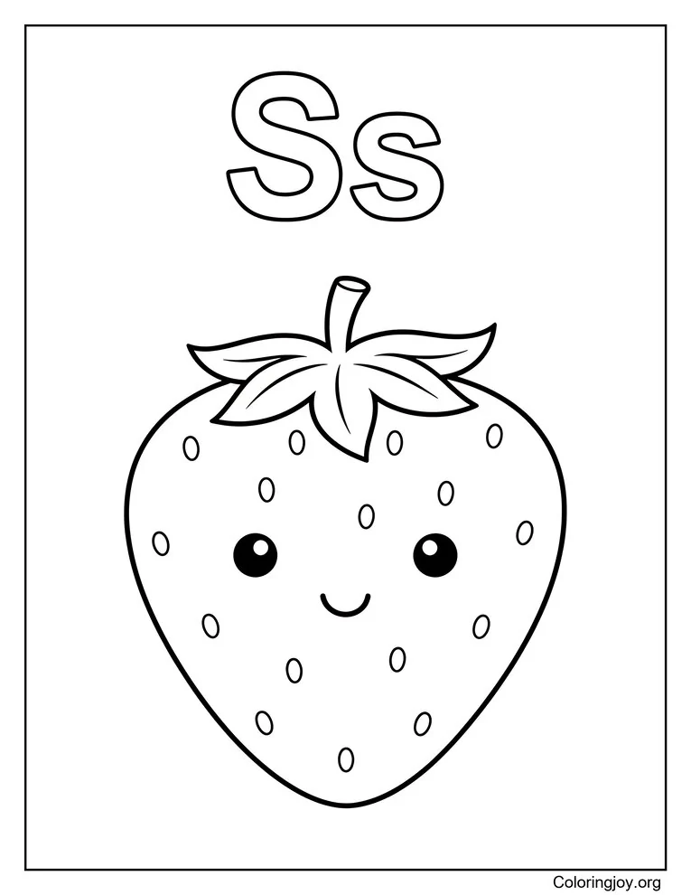 S de fresa para colorear