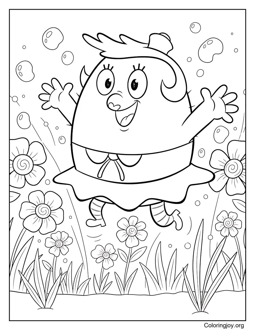 Dibujo para colorear de señora Puff Bob Esponja