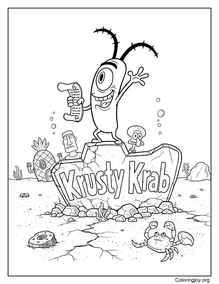 Sheldon J Plankton encima del Crustáceo Cascarudo