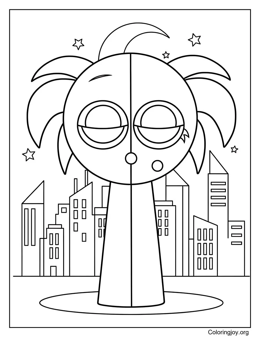 Sprunki Página para colorear Semihemi