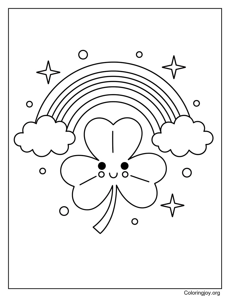 Trébol con divertido sombrero del día de San Patricio