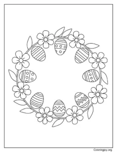 Floral wreath with Easter eggs