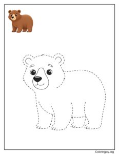 Bear Tracing Coloring sheet