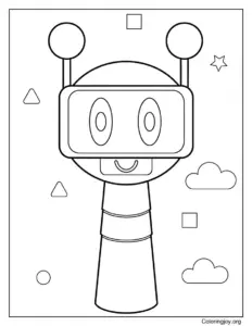 Fun Bots Playful Portrait Coloring Page