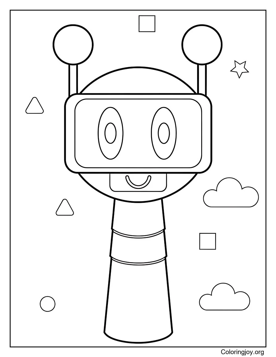 Fun Bots Playful Portrait Coloring Page