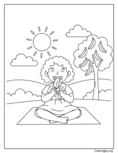 Girl Eating A Banana