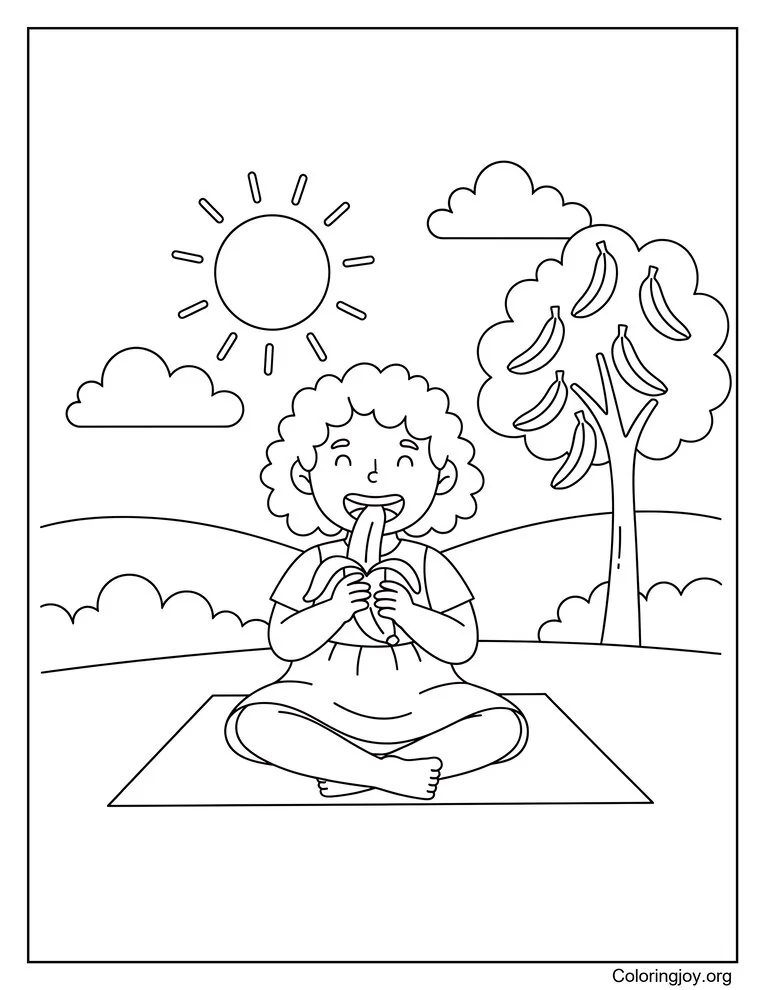 Girl Eating A Banana