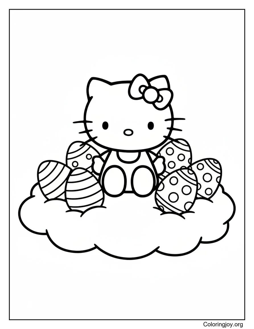 30 Hello kitty Easter Coloring Pages (Free PDFs Printable)