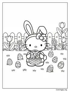 Bunny Hides Eggs in Garden