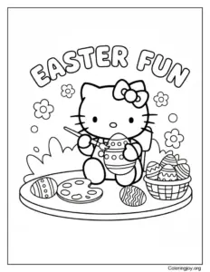 Hello Kitty Painting Easter Egg